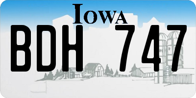 IA license plate BDH747
