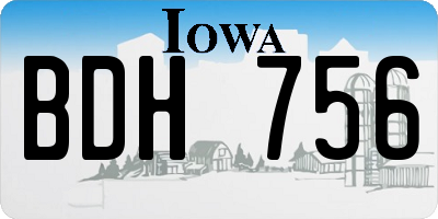 IA license plate BDH756