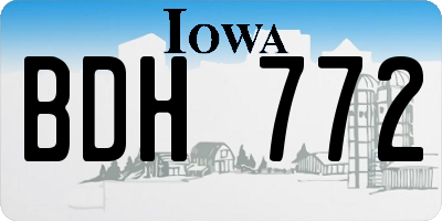 IA license plate BDH772