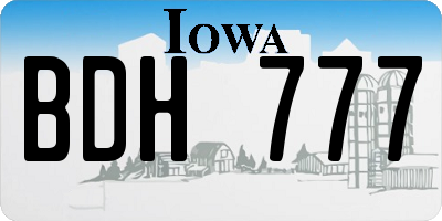 IA license plate BDH777