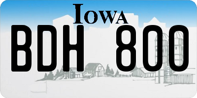 IA license plate BDH800