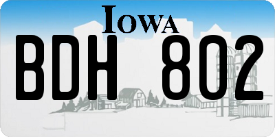 IA license plate BDH802