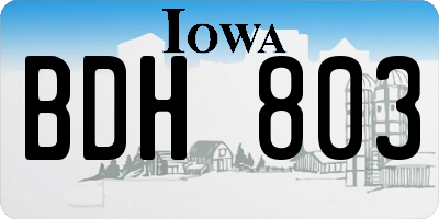 IA license plate BDH803
