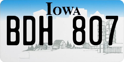 IA license plate BDH807