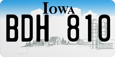 IA license plate BDH810