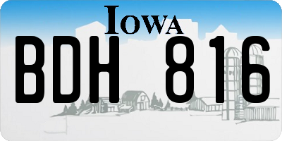 IA license plate BDH816