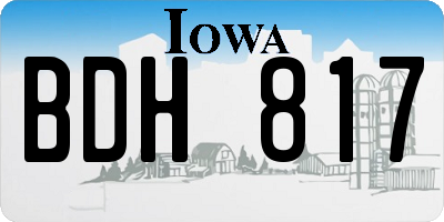 IA license plate BDH817