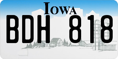 IA license plate BDH818