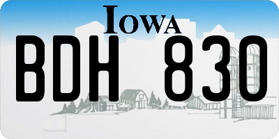 IA license plate BDH830