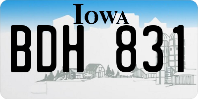 IA license plate BDH831