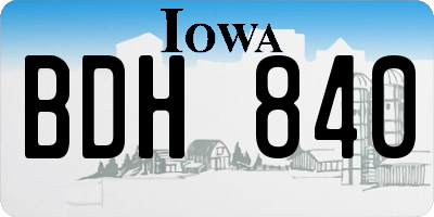 IA license plate BDH840
