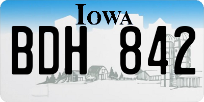 IA license plate BDH842