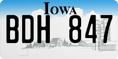IA license plate BDH847