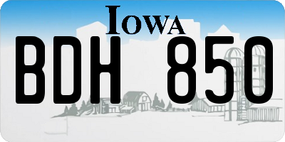 IA license plate BDH850