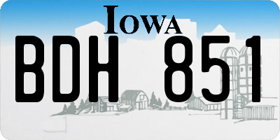 IA license plate BDH851