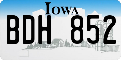 IA license plate BDH852