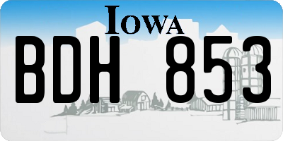 IA license plate BDH853