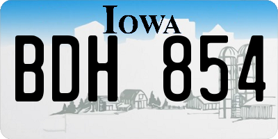 IA license plate BDH854