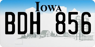 IA license plate BDH856