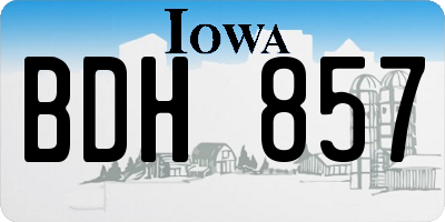 IA license plate BDH857