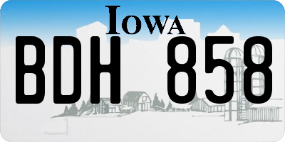 IA license plate BDH858