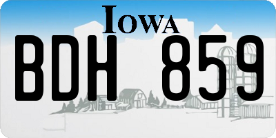 IA license plate BDH859