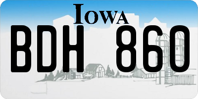 IA license plate BDH860