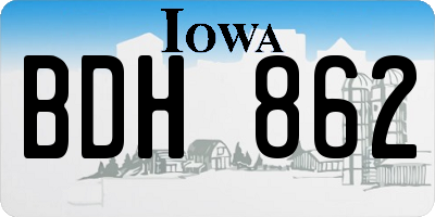 IA license plate BDH862