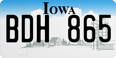 IA license plate BDH865