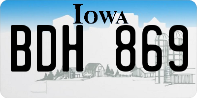 IA license plate BDH869