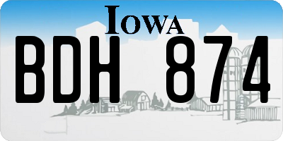 IA license plate BDH874