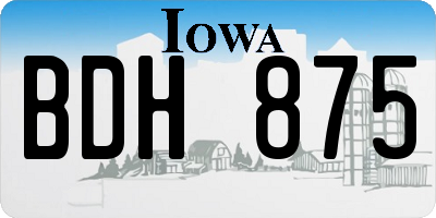 IA license plate BDH875