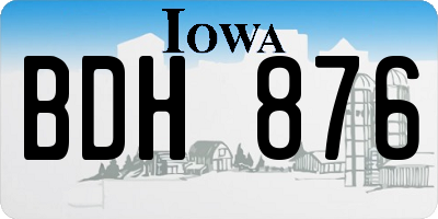 IA license plate BDH876