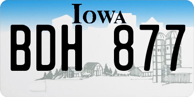 IA license plate BDH877