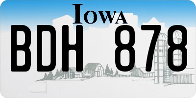 IA license plate BDH878