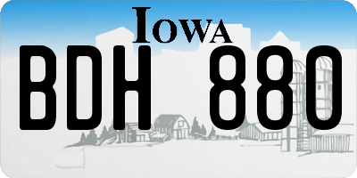 IA license plate BDH880