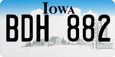 IA license plate BDH882