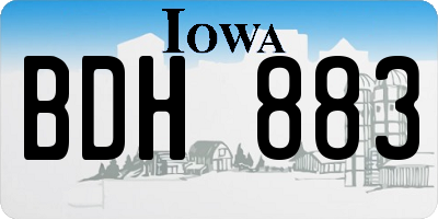 IA license plate BDH883