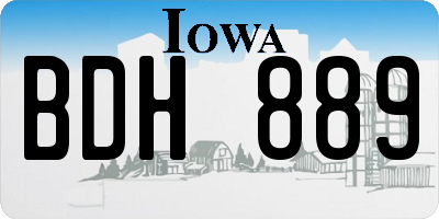 IA license plate BDH889