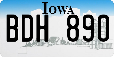 IA license plate BDH890