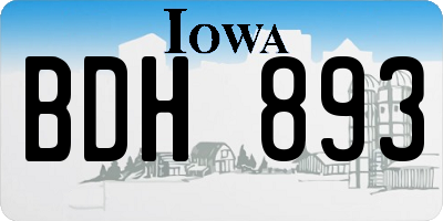 IA license plate BDH893