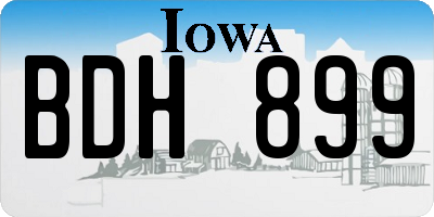 IA license plate BDH899