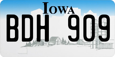 IA license plate BDH909