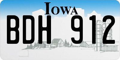IA license plate BDH912
