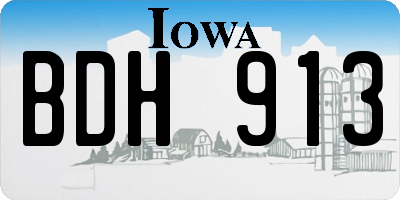 IA license plate BDH913