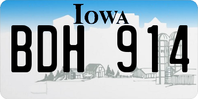 IA license plate BDH914