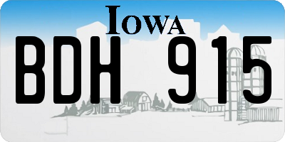 IA license plate BDH915
