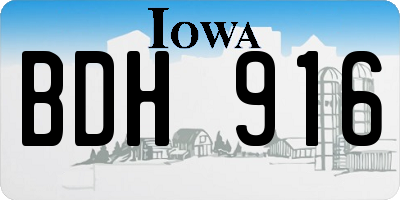 IA license plate BDH916