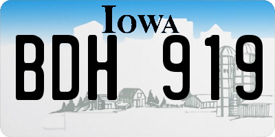 IA license plate BDH919