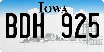 IA license plate BDH925